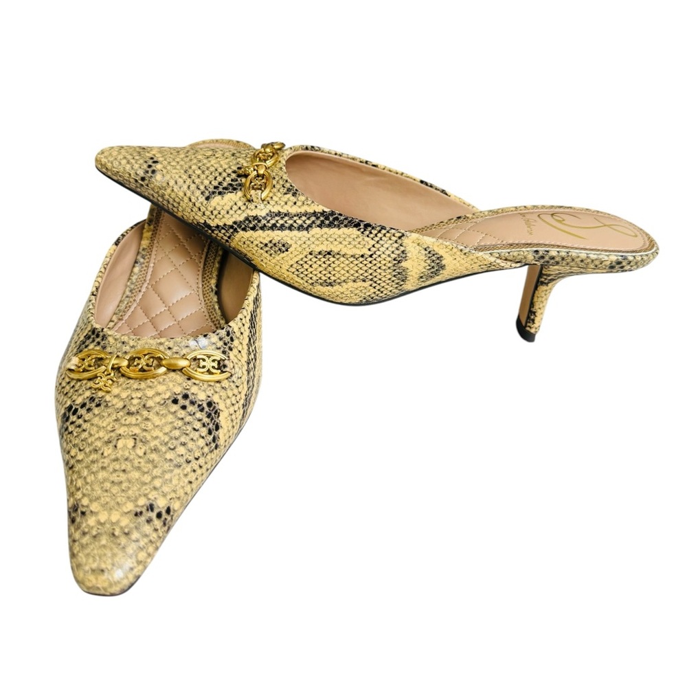 Sam Edelman Snakeskin Print Pointed Toe Pumps Heels Women’s Size 7.5 Like New !!